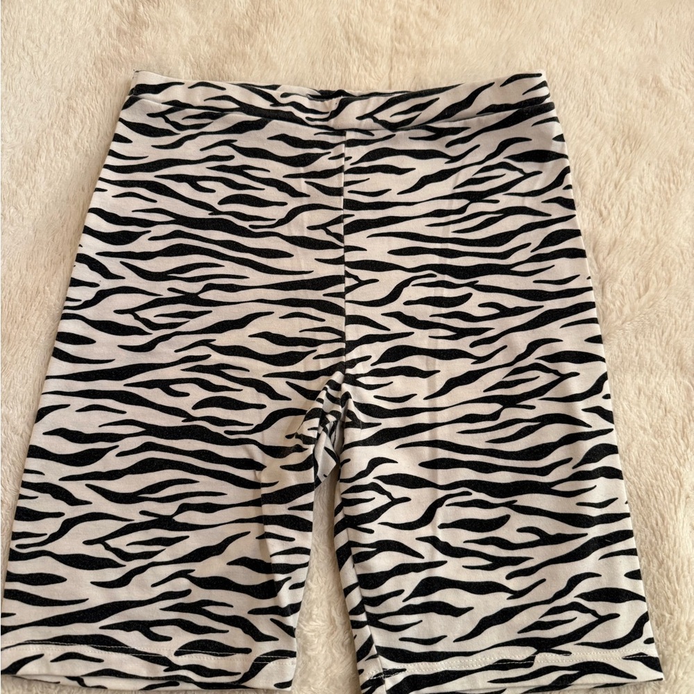 Zebra Print Women's Biker Shorts